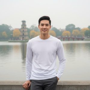 Áo thun cổ tròn trơn tay dài DORMAX DAT02 - Ảnh 5