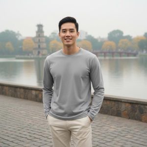 Áo thun cổ tròn trơn tay dài DORMAX DAT02 - Ảnh 7
