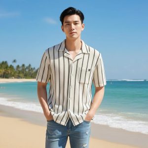 Sơ mi lưới dệt kim thêu logo DORMAX DS06 - Ảnh 3
