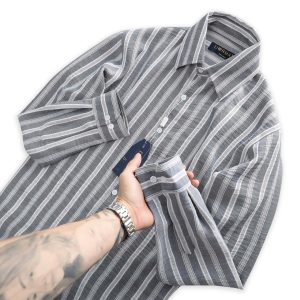Sơ mi sọc tay dài cotton thêu DORMAX DS05 - Ảnh 10