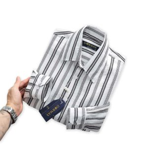 Sơ mi sọc tay dài cotton thêu DORMAX DS05 - Ảnh 11