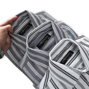 Sơ mi sọc tay dài cotton thêu DORMAX DS05 - Ảnh 12