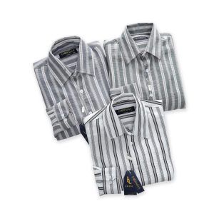Sơ mi sọc tay dài cotton thêu DORMAX DS05 - Ảnh 17