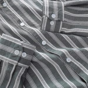 Sơ mi sọc tay dài cotton thêu DORMAX DS05 - Ảnh 20