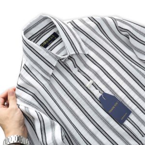 Sơ mi sọc tay dài cotton thêu DORMAX DS05 - Ảnh 7