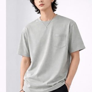 Áo washed form unisex có túi DAT12 - Ảnh 4